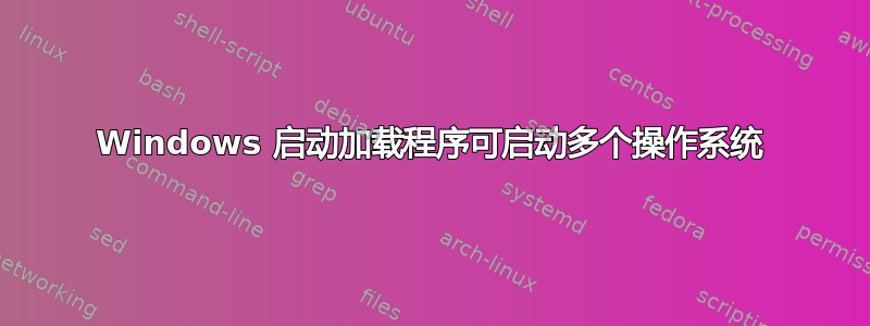 Windows 启动加载程序可启动多个操作系统