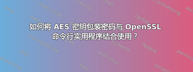 如何将 AES 密钥包装密码与 OpenSSL 命令行实用程序结合使用？