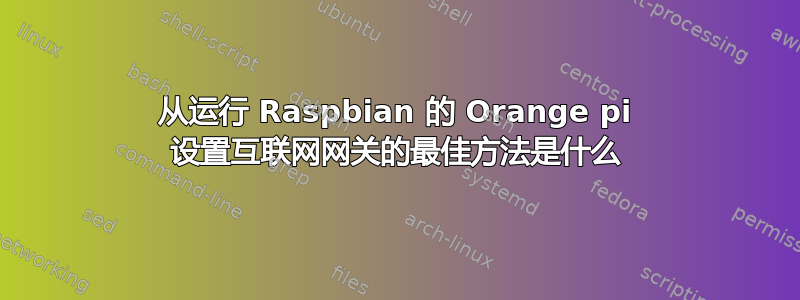 从运行 Raspbian 的 Orange pi 设置互联网网关的最佳方法是什么