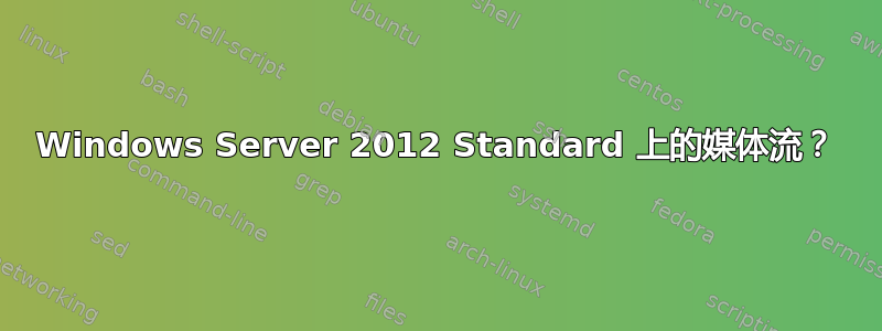 Windows Server 2012 Standard 上的媒体流？