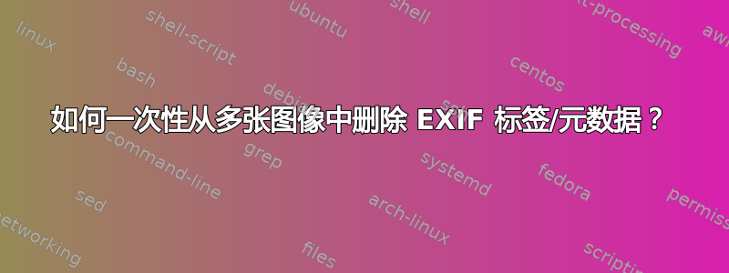 如何一次性从多张图像中删除 EXIF 标签/元数据？