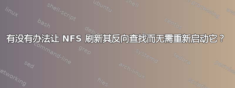 有没有办法让 NFS 刷新其反向查找而无需重新启动它？