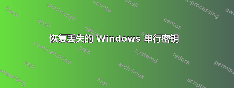 恢复丢失的 Windows 串行密钥 