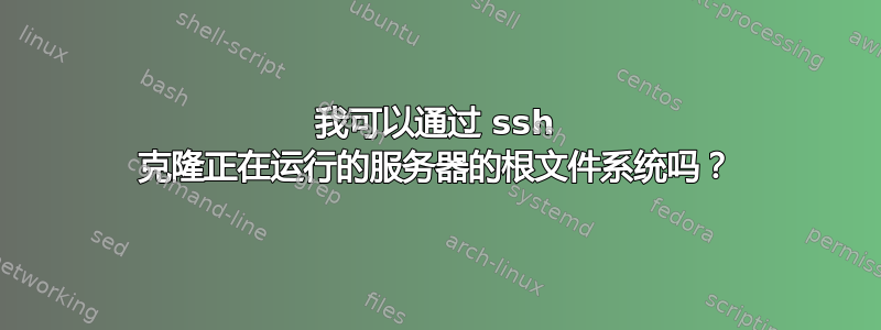 我可以通过 ssh 克隆正在运行的服务器的根文件系统吗？