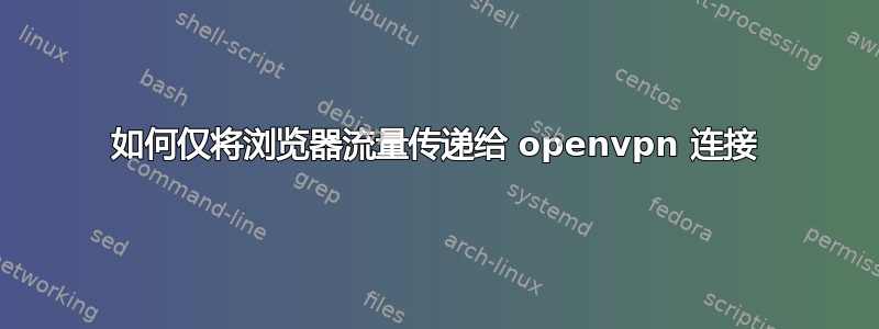 如何仅将浏览器流量传递给 openvpn 连接