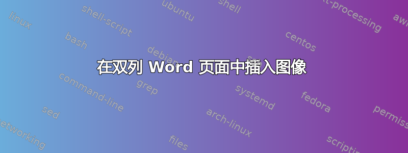 在双列 Word 页面中插入图像