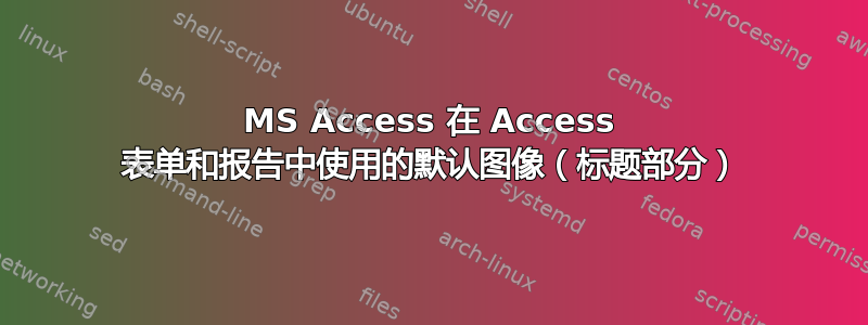 MS Access 在 Access 表单和报告中使用的默认图像（标题部分）