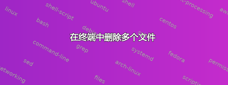 在终端中删除多个文件