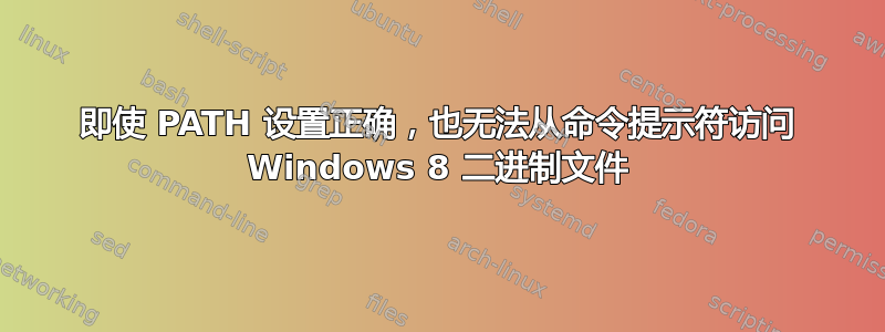 即使 PATH 设置正确，也无法从命令提示符访问 Windows 8 二进制文件