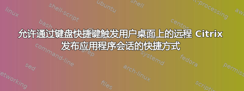 允许通过键盘快捷键触发用户桌面上的远程 Citrix 发布应用程序会话的快捷方式