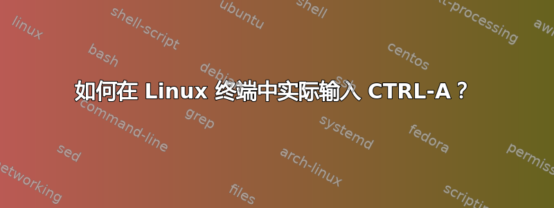 如何在 Linux 终端中实际输入 CTRL-A？