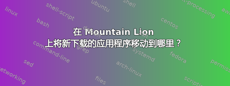 在 Mountain Lion 上将新下载的应用程序移动到哪里？