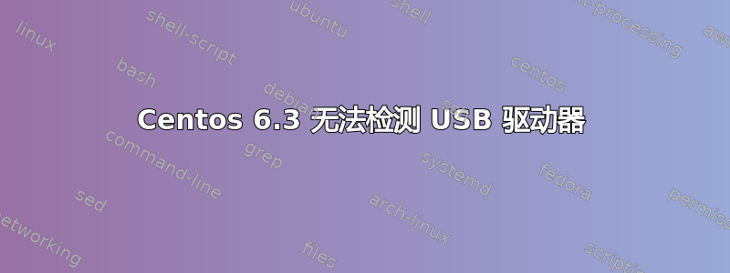 Centos 6.3 无法检测 USB 驱动器