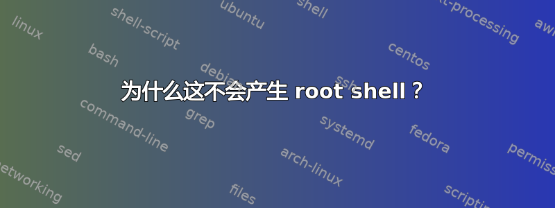 为什么这不会产生 root shell？