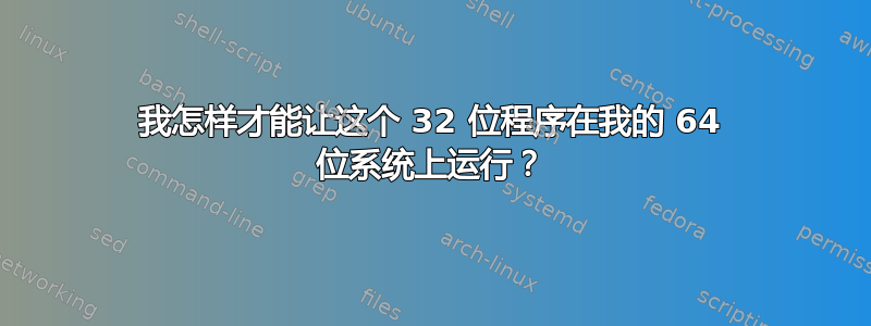 我怎样才能让这个 32 位程序在我的 64 位系统上运行？