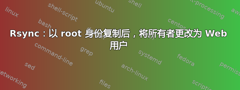 Rsync：以 root 身份复制后，将所有者更改为 Web 用户