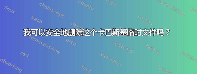 我可以安全地删除这个卡巴斯基临时文件吗？