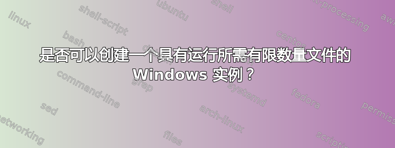 是否可以创建一个具有运行所需有限数量文件的 Windows 实例？