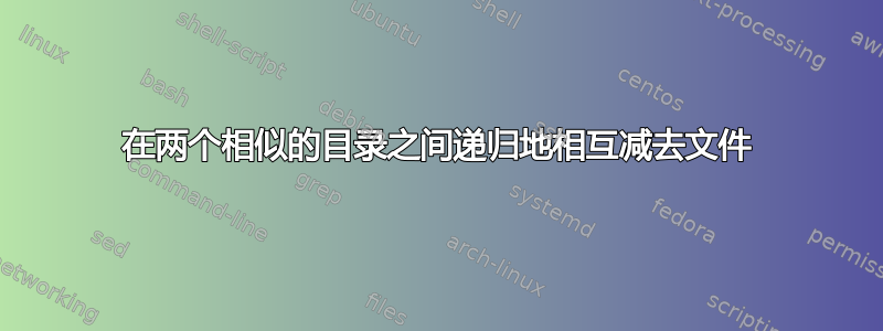 在两个相似的目录之间递归地相互减去文件