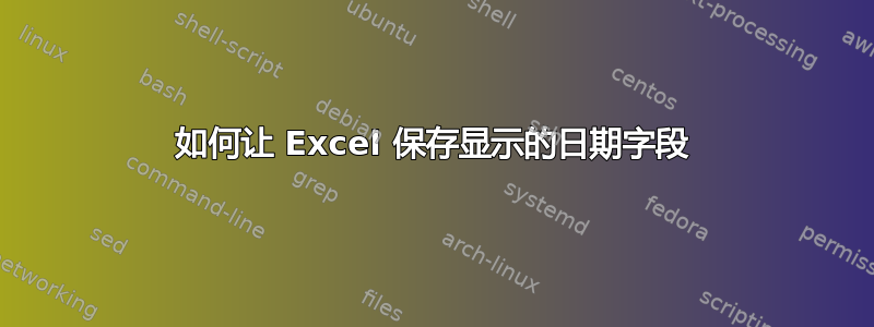 如何让 Excel 保存显示的日期字段