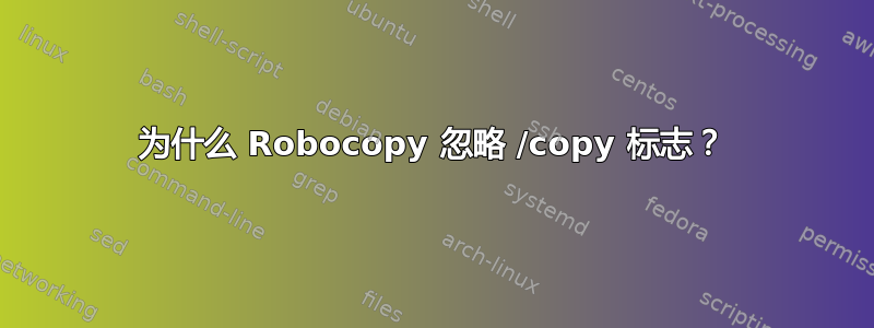 为什么 Robocopy 忽略 /copy 标志？