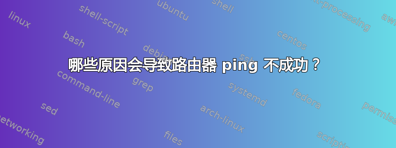 哪些原因会导致路由器 ping 不成功？