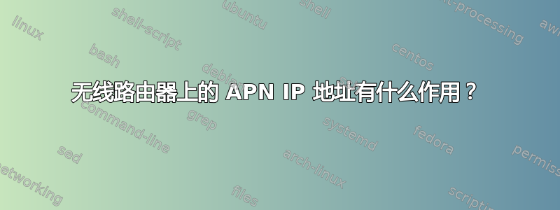 无线路由器上的 APN IP 地址有什么作用？