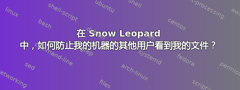 在 Snow Leopard 中，如何防止我的机器的其他用户看到我的文件？