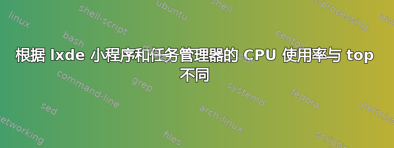 根据 lxde 小程序和任务管理器的 CPU 使用率与 top 不同