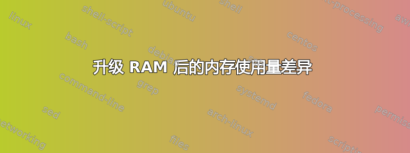 升级 RAM 后的内存使用量差异