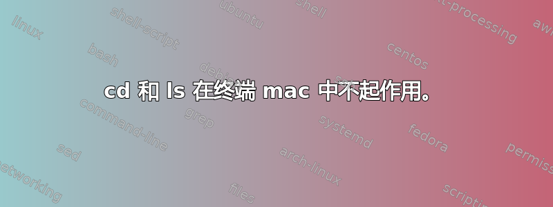 cd 和 ls 在终端 mac 中不起作用。