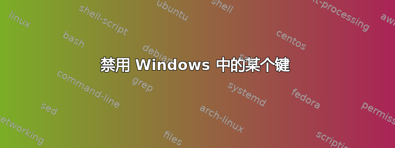 禁用 Windows 中的某个键