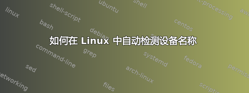 如何在 Linux 中自动检测设备名称