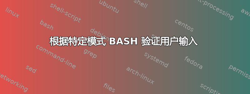 根据特定模式 BASH 验证用户输入