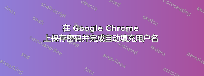 在 Google Chrome 上保存密码并完成自动填充用户名