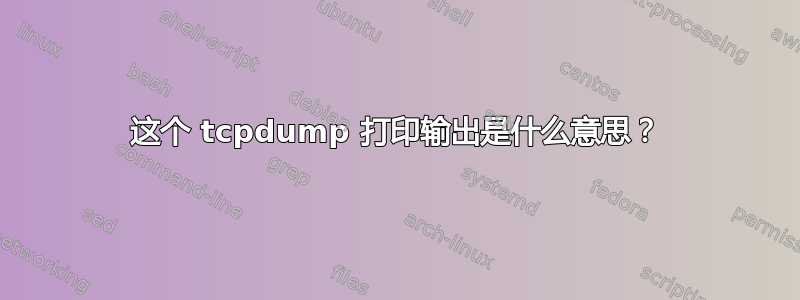 这个 tcpdump 打印输出是什么意思？