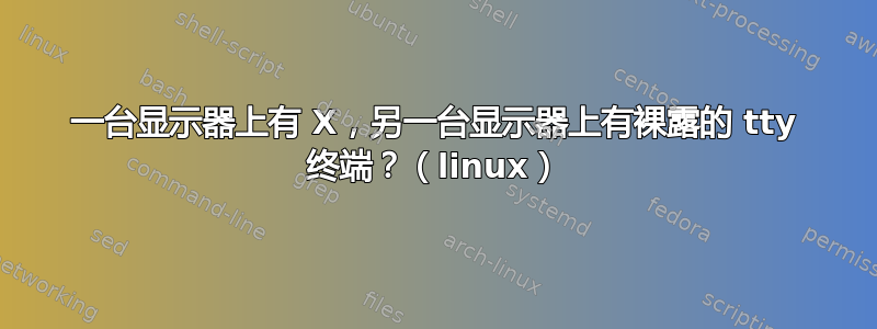 一台显示器上有 X，另一台显示器上有裸露的 tty 终端？（linux）