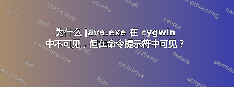 为什么 java.exe 在 cygwin 中不可见，但在命令提示符中可见？