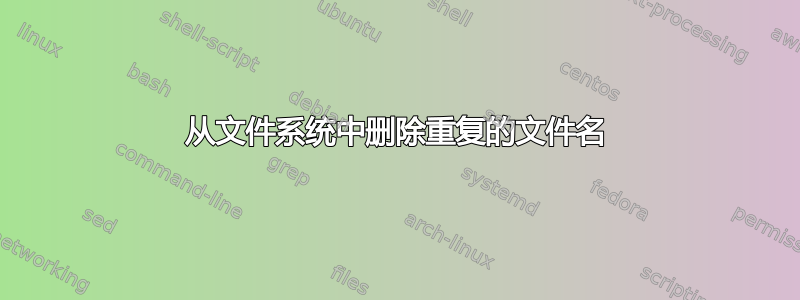 从文件系统中删除重复的文件名