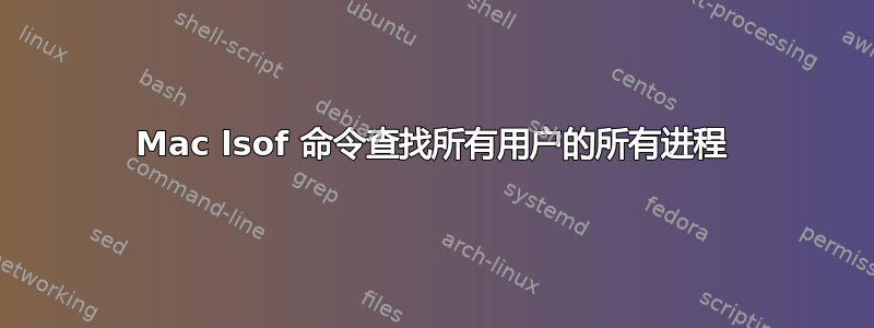 Mac lsof 命令查找所有用户的所有进程