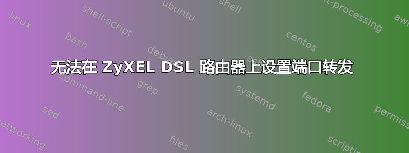 无法在 ZyXEL DSL 路由器上设置端口转发