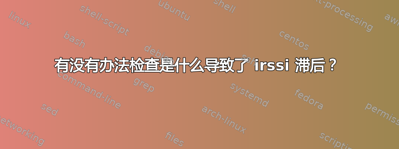 有没有办法检查是什么导致了 irssi 滞后？