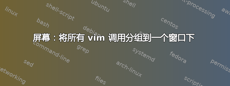 屏幕：将所有 vim 调用分组到一个窗口下