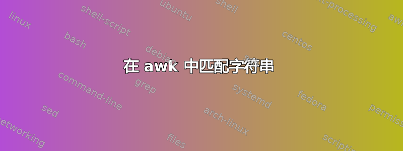 在 awk 中匹配字符串