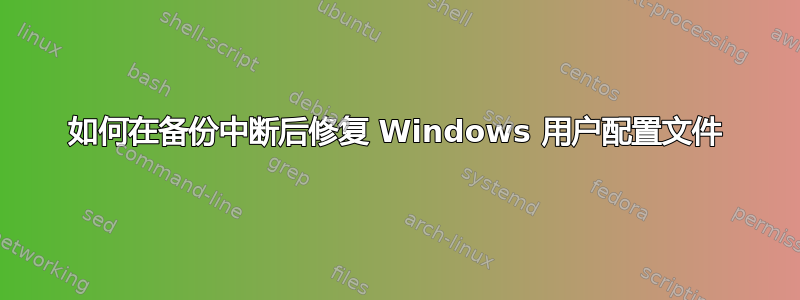 如何在备份中断后修复 Windows 用户配置文件