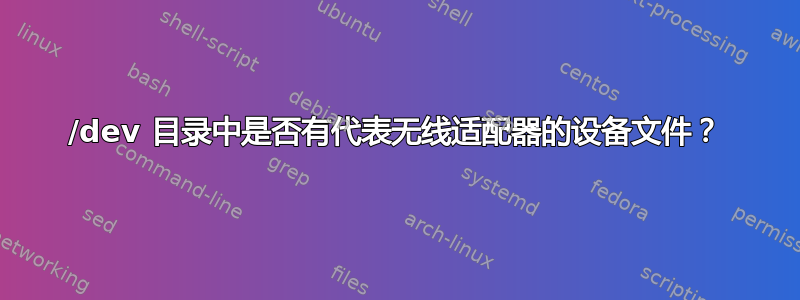 /dev 目录中是否有代表无线适配器的设备文件？