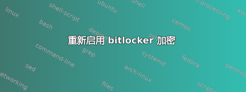 重新启用 bitlocker 加密