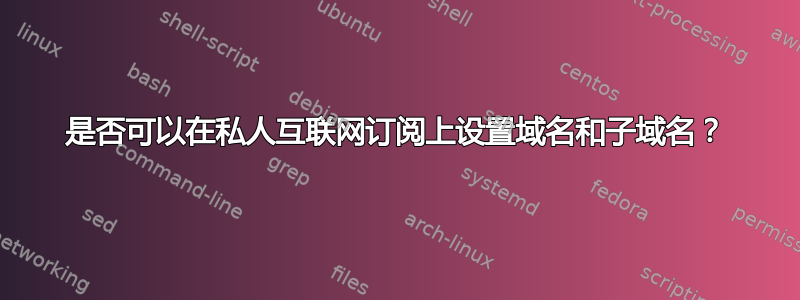 是否可以在私人互联网订阅上设置域名和子域名？