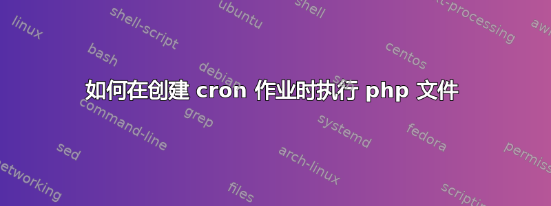 如何在创建 cron 作业时执行 php 文件