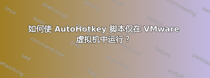 如何使 AutoHotkey 脚本仅在 VMware 虚拟机中运行？